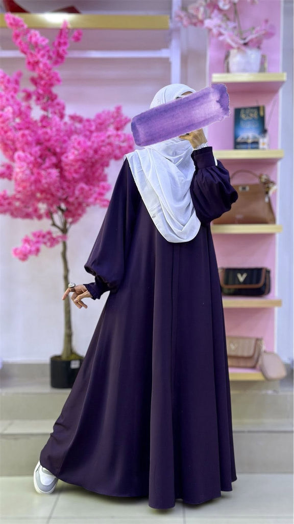 Elegant Purple Flare Abaya