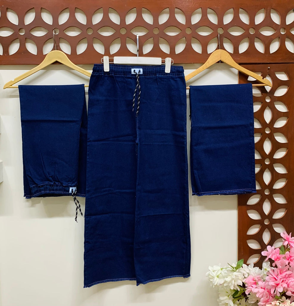 L-NAY BLUE  Dori Elastic Waist DENIM TROUSER