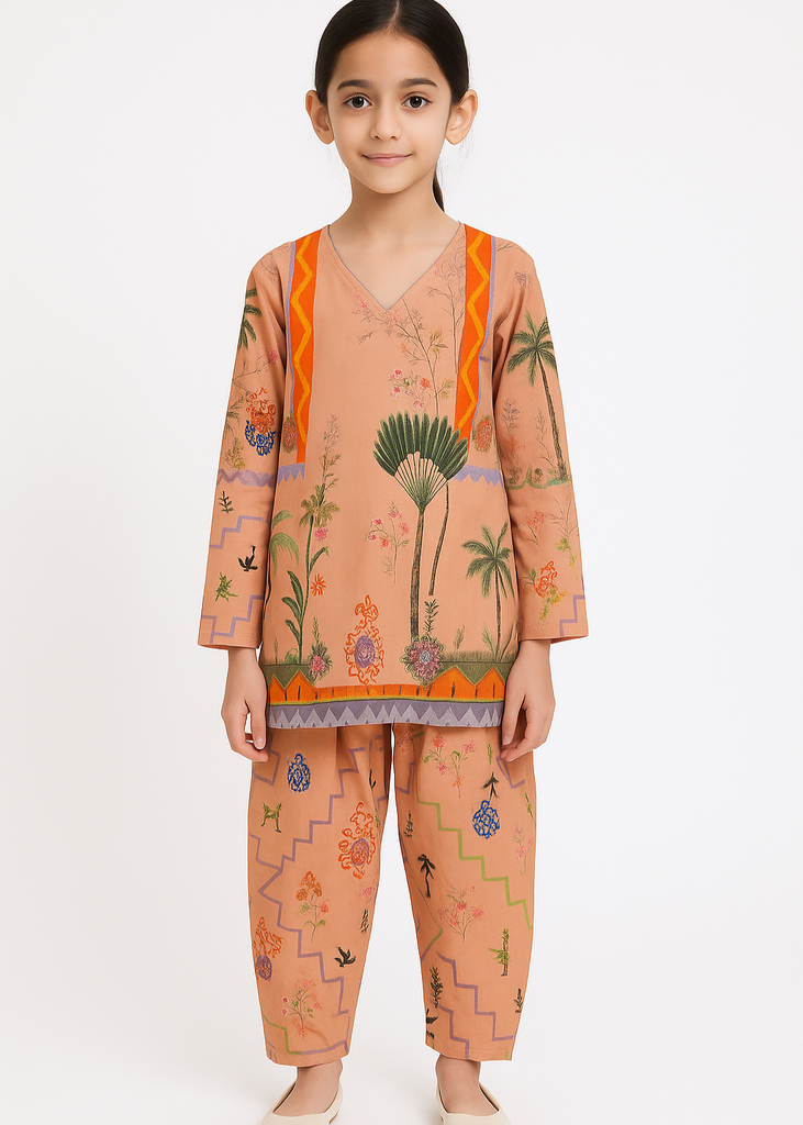 Peach Garden Printed