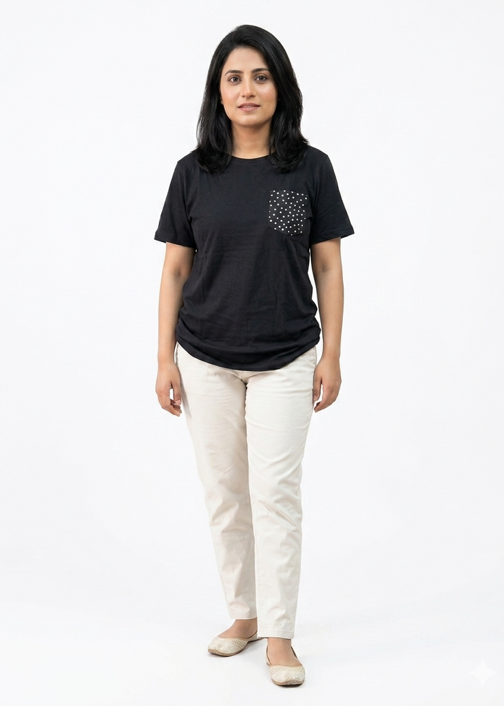 Black With pocket T shirt
