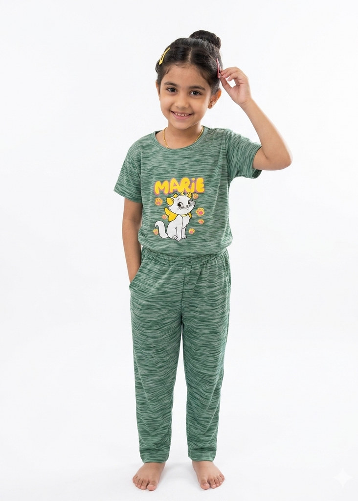 Green Cottontail Greetings Pajama Set