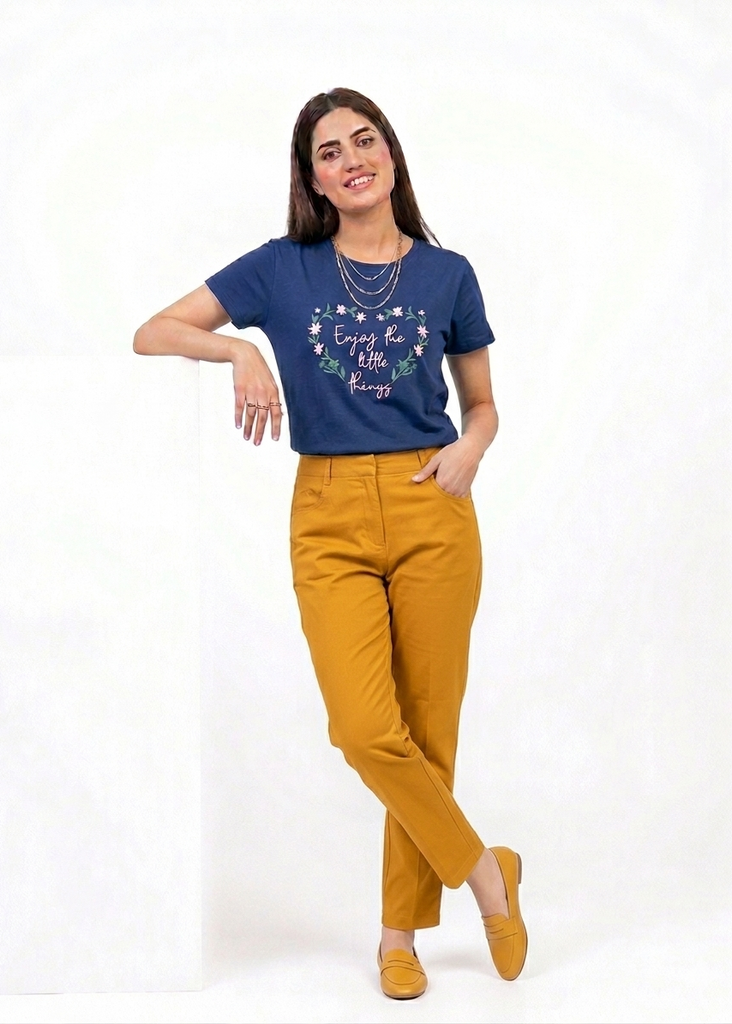 Blue Enjoy the  Graphical  T shirt