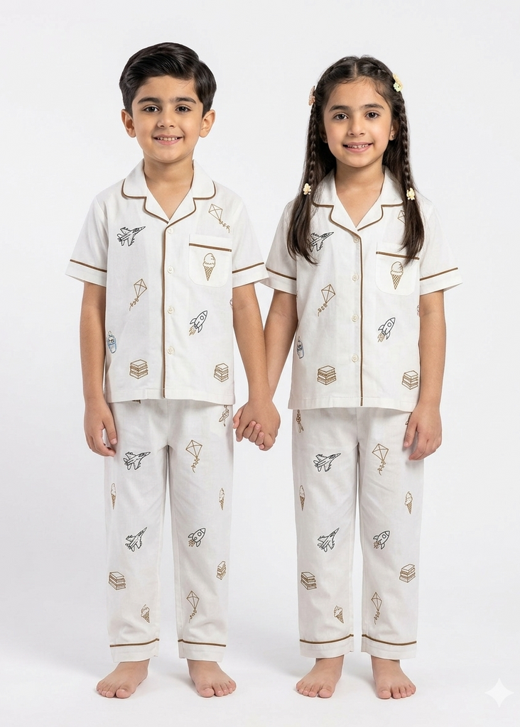 Unisex Jet  Print pajama Set