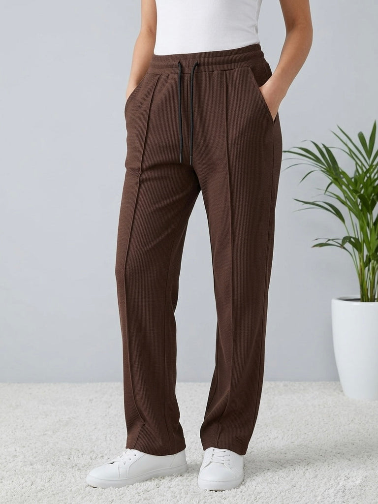 Woman Premium Trousers-Dark Brown