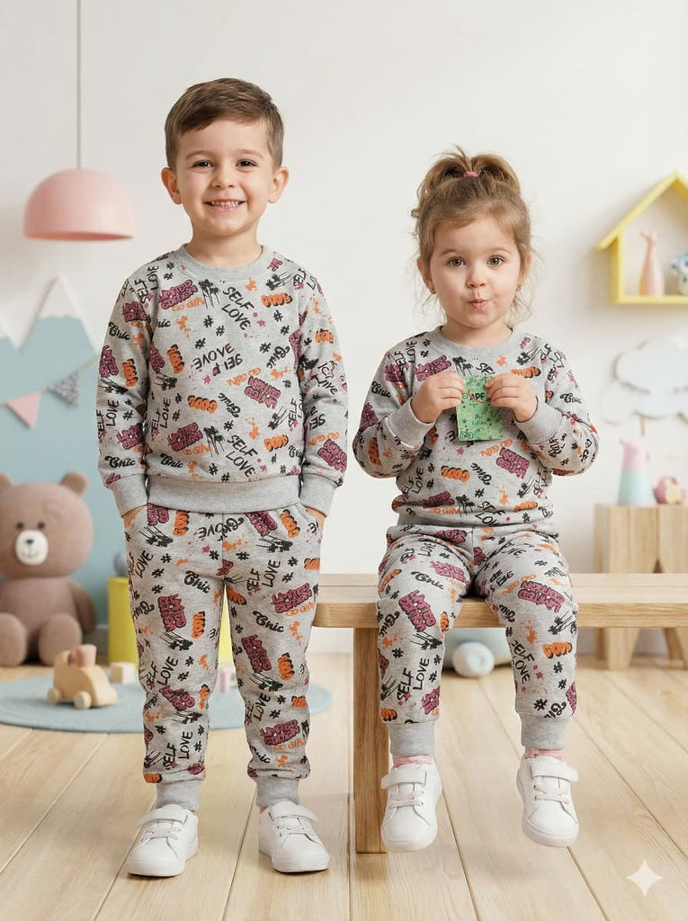 Graphical Grey Track suit