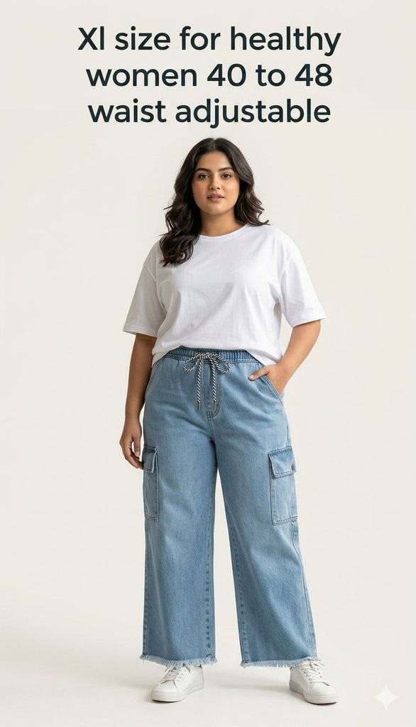 W-ICE BLUE JEANS CARGO WITH TWO POCKETS ( HEALTHY WOMEN)