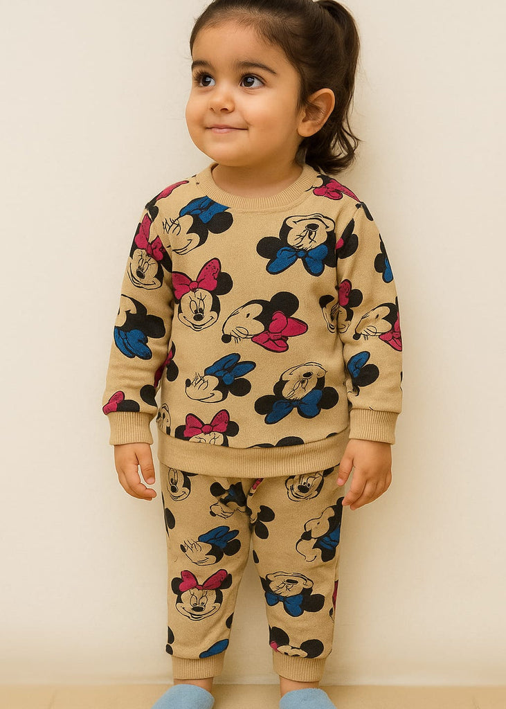Premium Imported Mustard Mickey Mouse heart Track suit