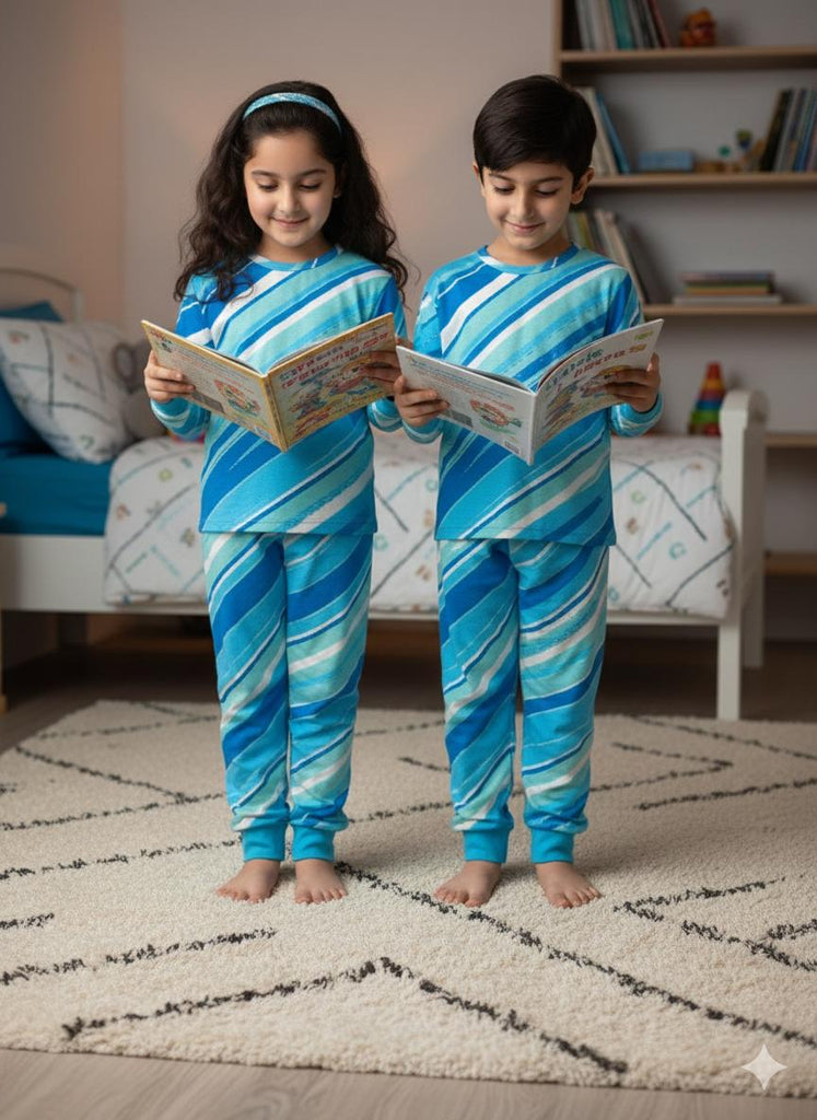 UNISER  BLUE LINING FULL SLEEVES PJ SET