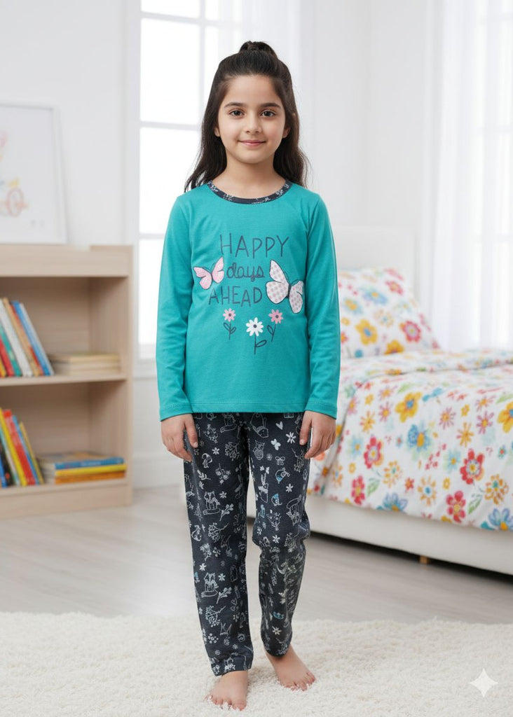 GIRLFLOWER BUTTER FLY  FULL SLEEVES PJ SET