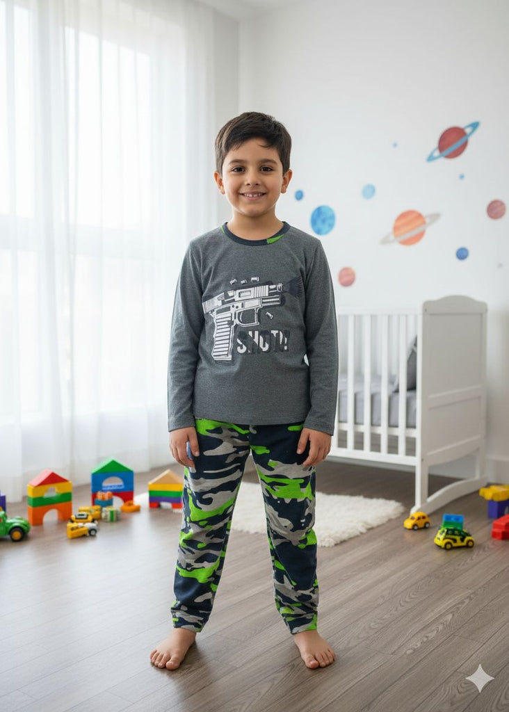 BOY  AK47 GREEN  FULL SLEEVES PJ SET