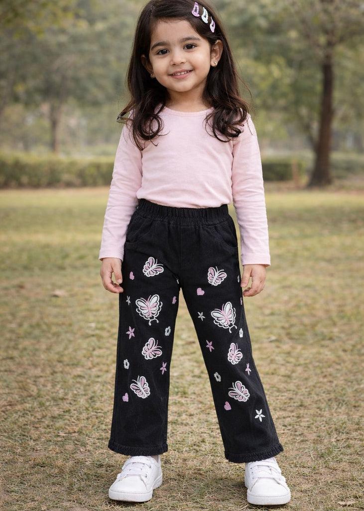 WS Black  Butterfly  Denim Jeans