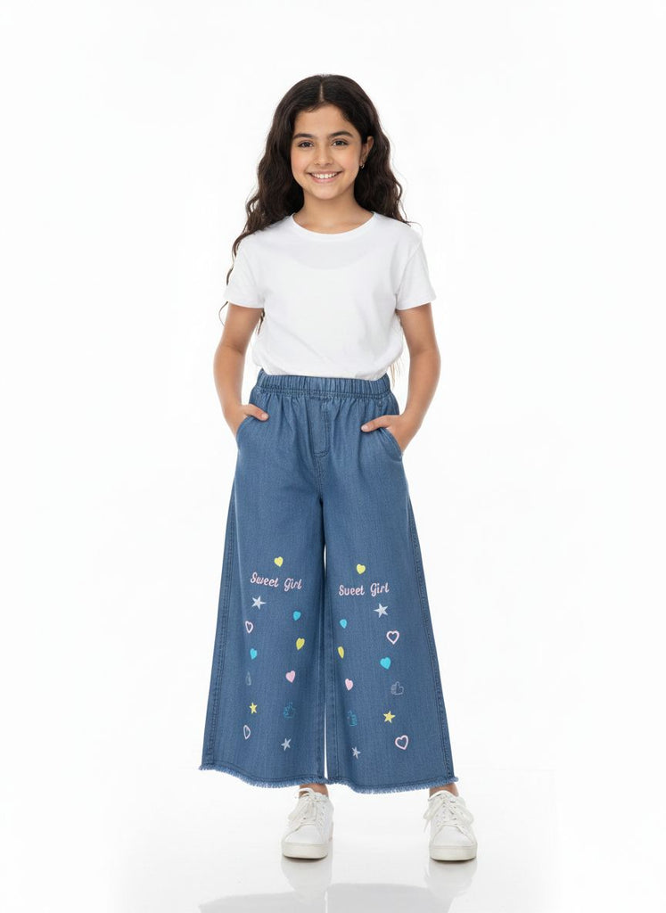 W-BLUE DENIM JEANS   SWEET GIRL