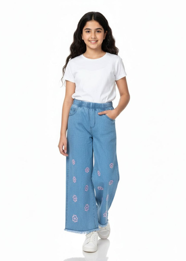 W-LIGHT BLUE DENIM JEANS FRONT CIRCLE