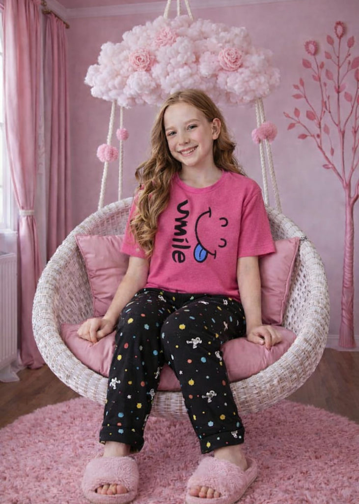 Cherry Pink  Smile Pj set