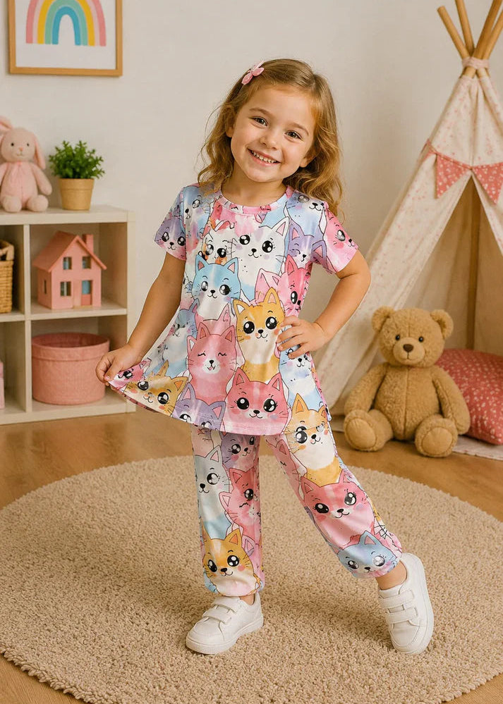 Multi-Cat Graphic Kids Suit