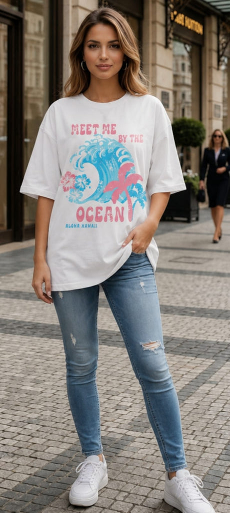 Ocea White   Graphical T shirt