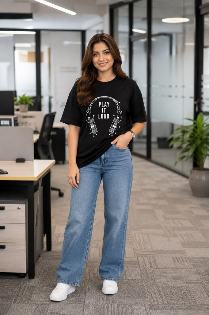Cherry Oversized Drop Shoulder T-Shirt  play it loud