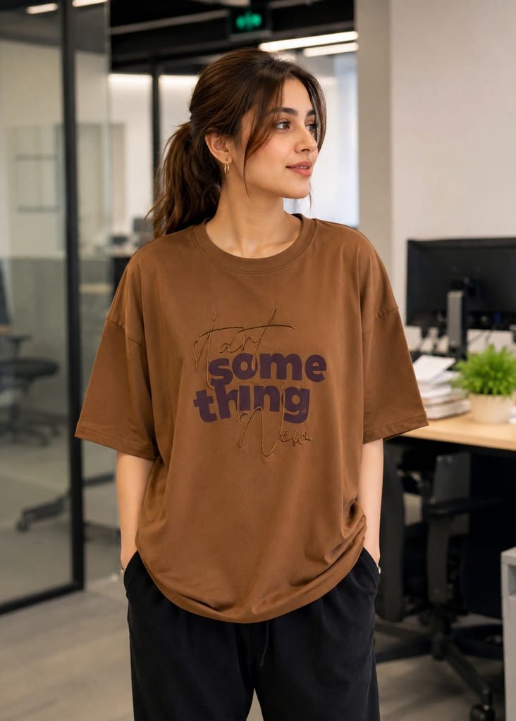 Oversized Drop Shoulder T-Shirt Some Thing New