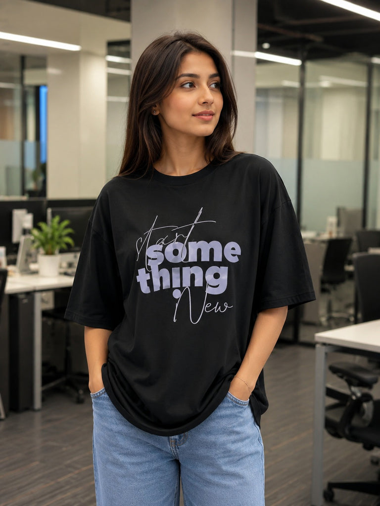 Oversized Drop Shoulder T-Shirt Some Thing New