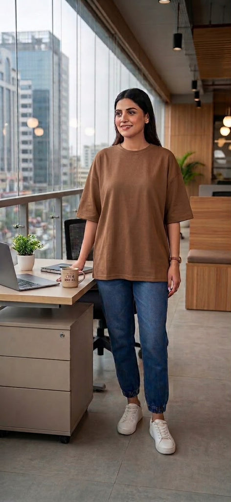 Oversized Drop Shoulder T-Shirt Plain