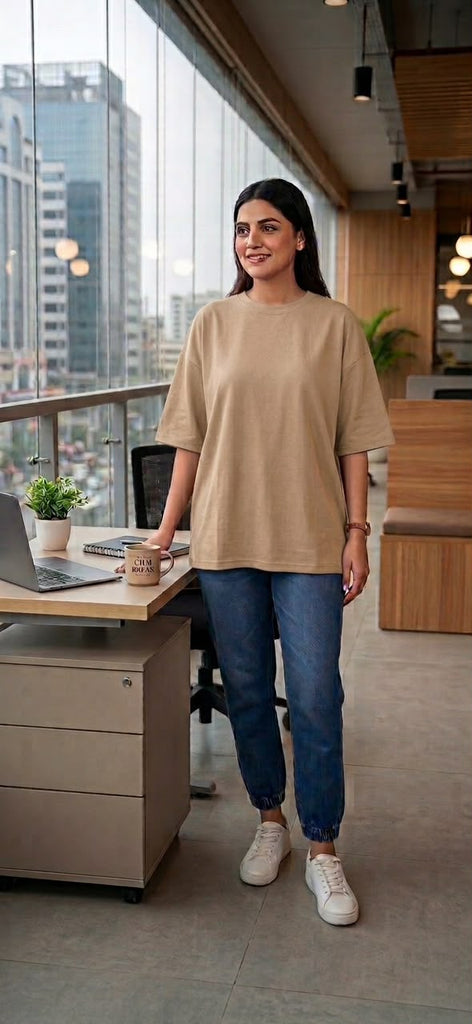 Oversized Drop Shoulder T-Shirt Plain