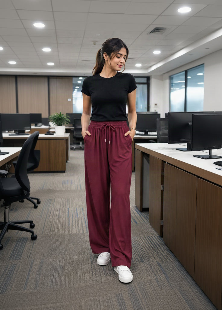Woman Premium Trousers-Mehroon