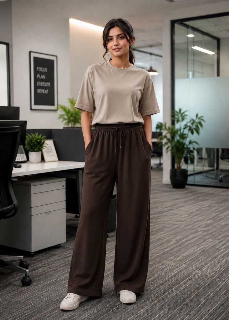 Woman Premium Trousers-Dark Brown