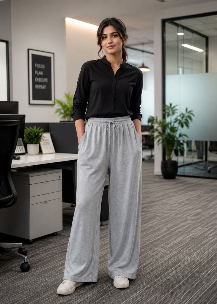 Woman Premium Trousers-Silver Grey