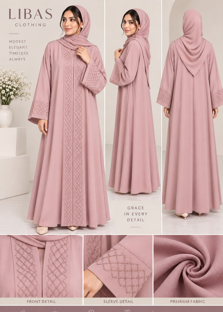 Aurelia Abaya Dusty Rose ( Only Abaya)