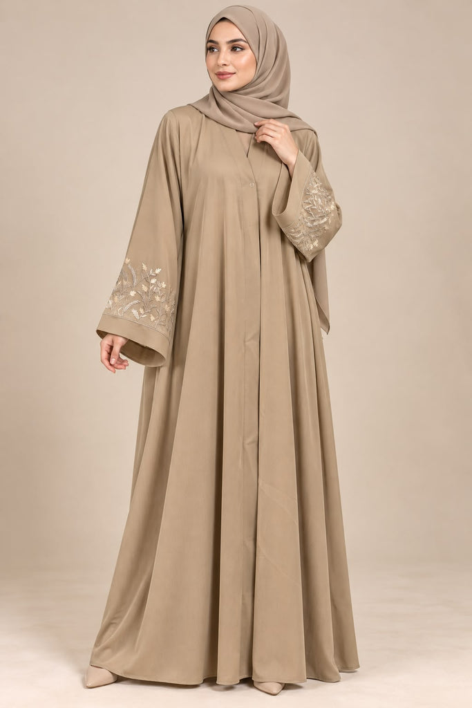 ZOYA | EMBROIDERY | FRONT OPEN  | OLIVE TAUPE