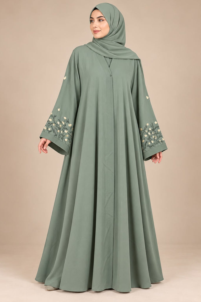 ZOYA | EMBROIDERY | FRONT OPEN  | SAGE MEADOW
