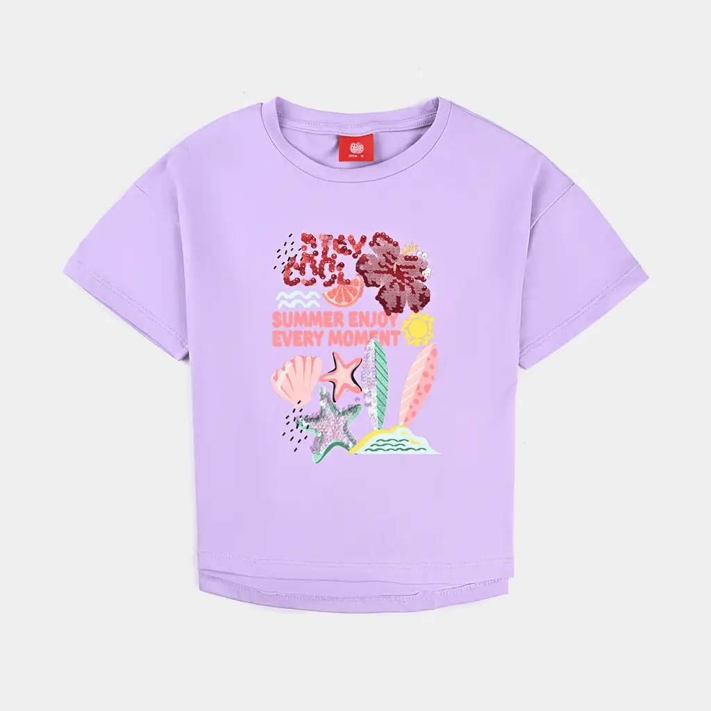 Girls Lycra Jersey T-Shirt Stay Cool-Purple