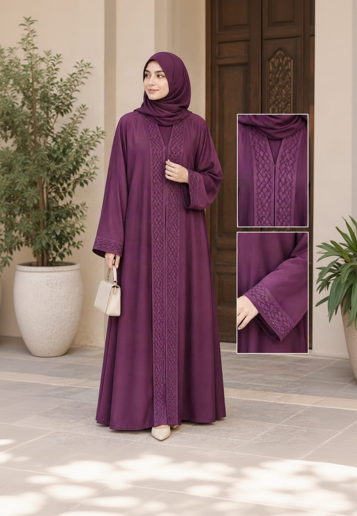 Aurelia Abaya Maroon ( Only Abaya)