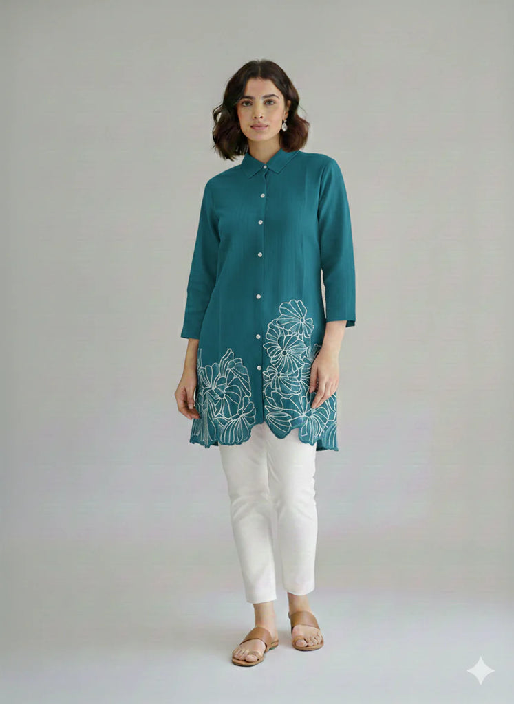 St117- Zinc  Daman Embroiderd Top