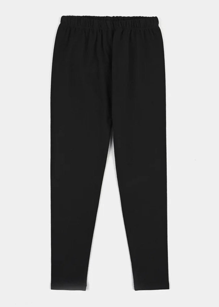 Girls Lycra Jersey Tights Basic-BLACK